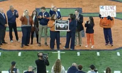 Syracuse University inducted former New England Patriots head coach Dick MacPherson to their Ring of Honor on Saturday, Nov. 23, 2024.